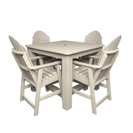 Highwood Usa Hamilton 5pc Square Counter Height Outdoor Patio Furniture Dining Set AD-CNA44-WAE